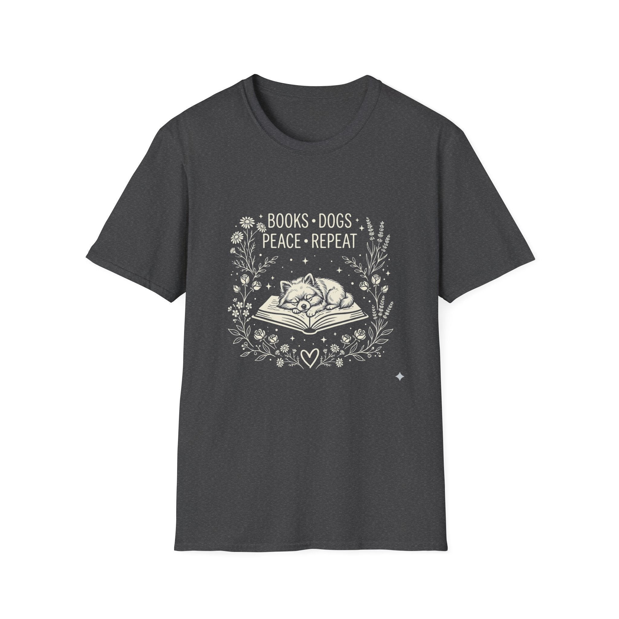BooksDogsPeaceRepeat T-shirt